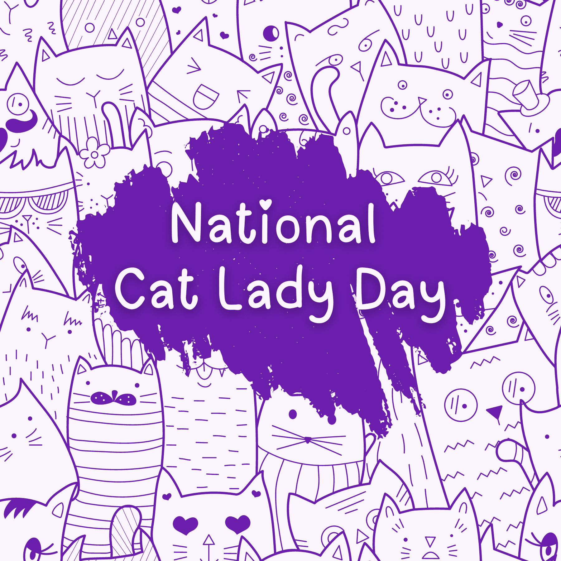 National Cat Lady Day social graphic