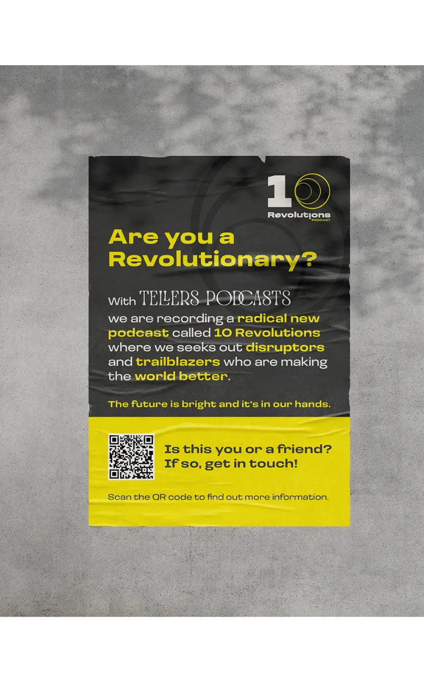 a poster against a wall with the title 'Are you a revolutionary?'