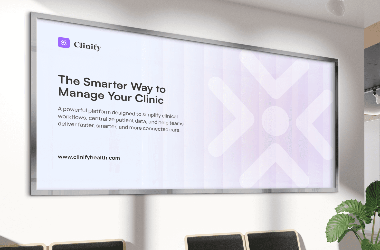 Clinify healthcare platform billboard mockup