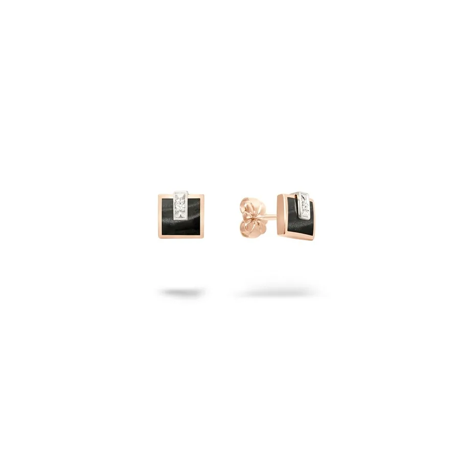Boucles d'oreilles Clozeau – Or gris · résine bleu de Prusse