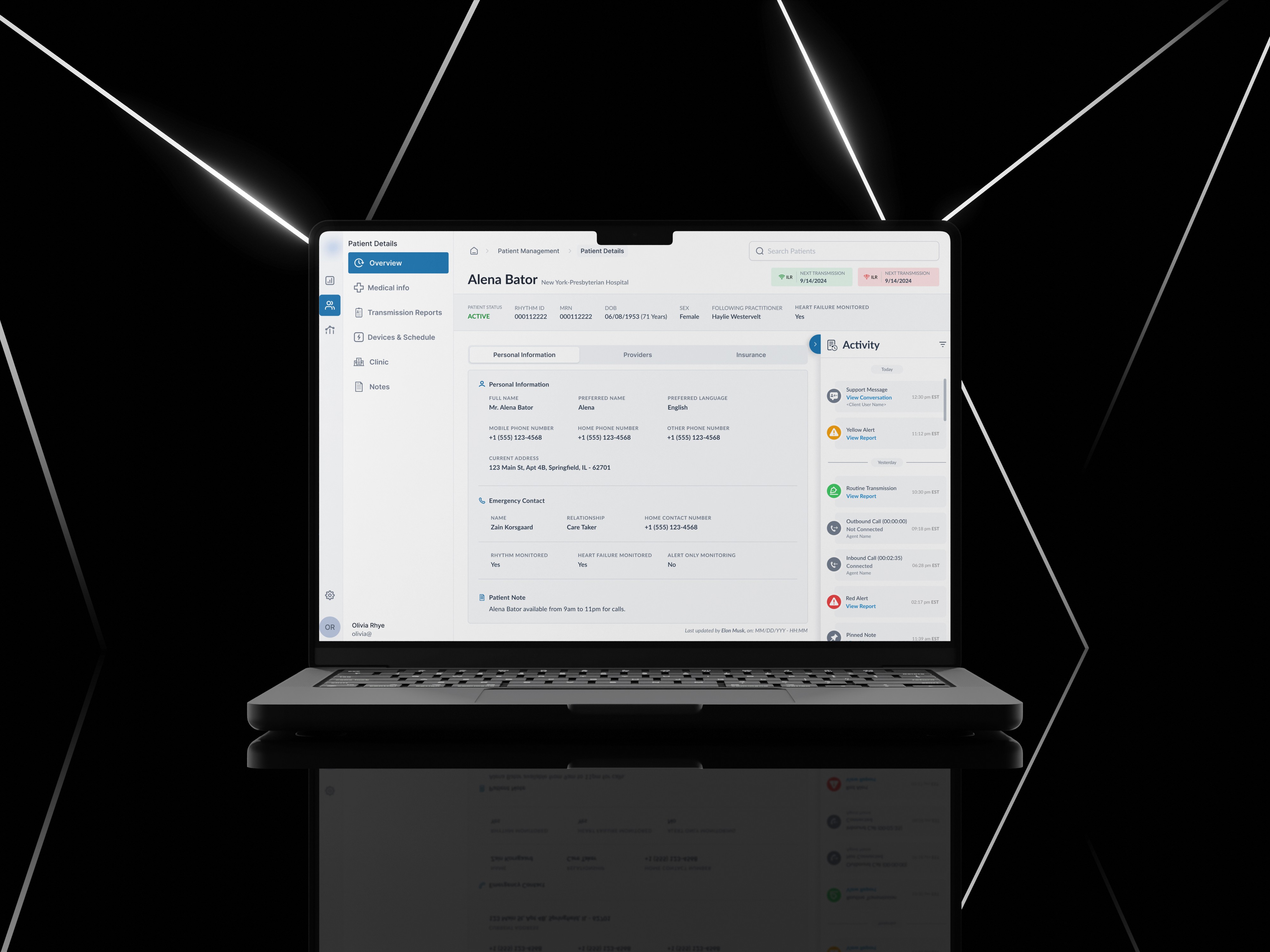 A mockup for a Macbook place on a table for a hair salon website