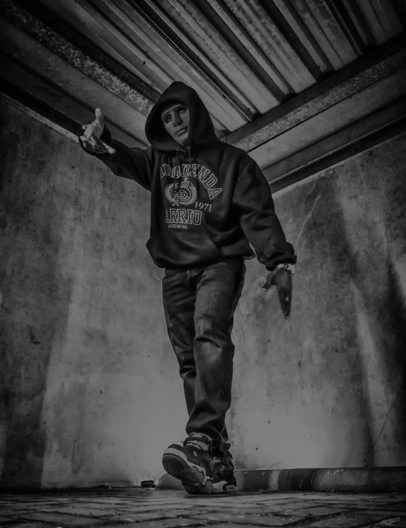 Silhouette of a hooded figure representing Rotterdam street culture