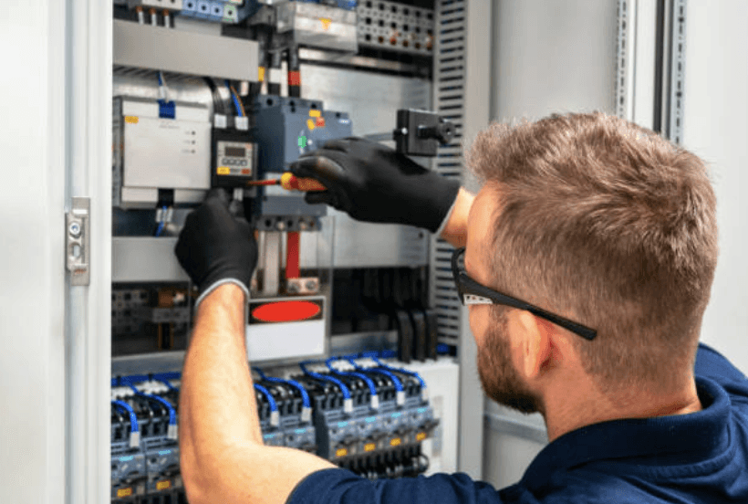 Commercial electrical installation in a new construction project delivering reliable power distribution for business operations