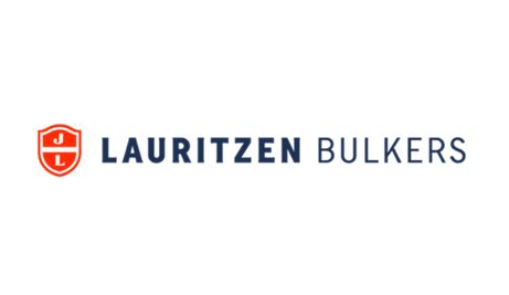 Logo of Lauritzen Bulkers, featuring a shield symbol and the company name in blue letters.