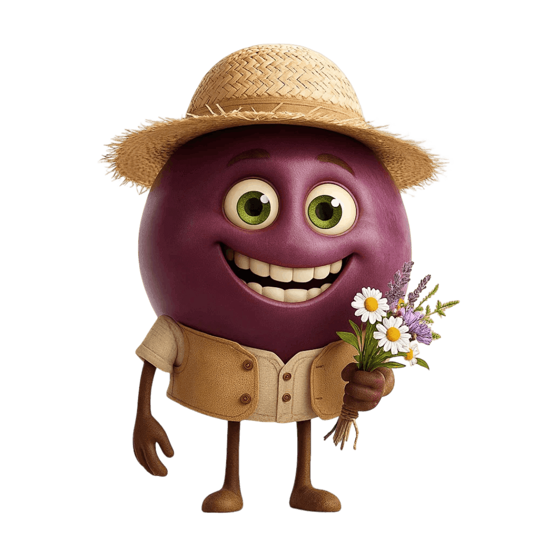 Bobal grape berry illustration for wine education.