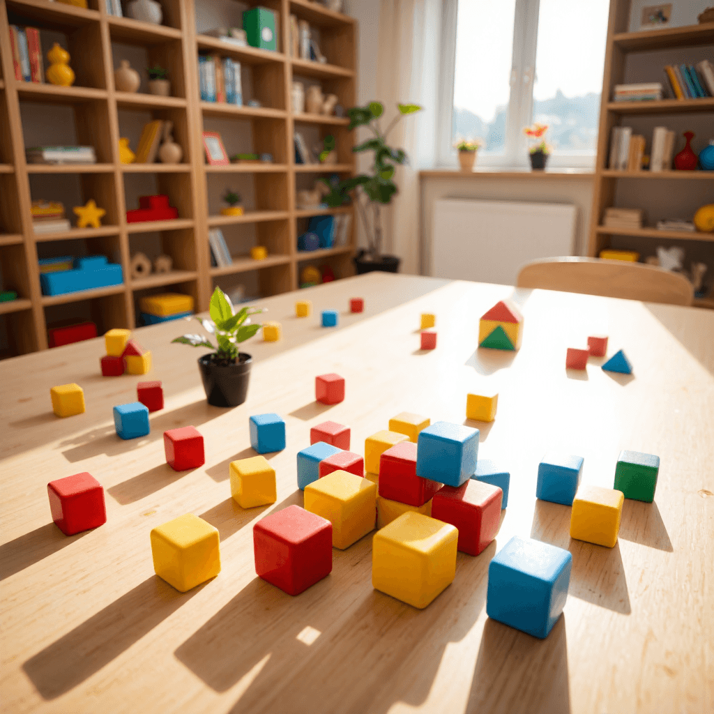product photography of counting blocks