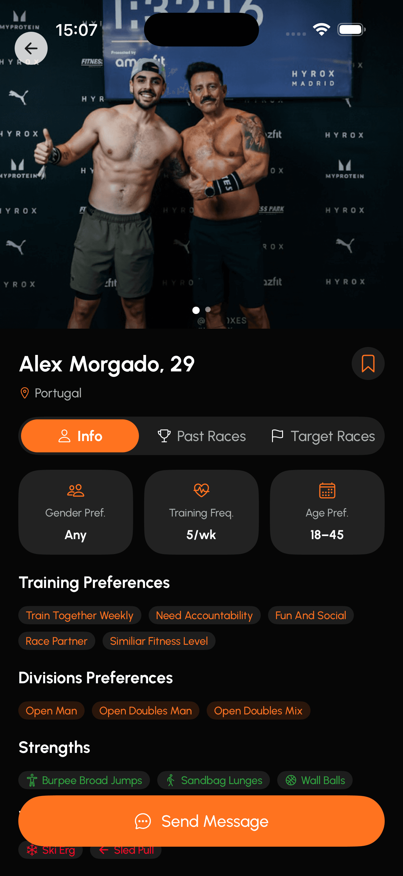 Match Screen from Roxconnect mobile app