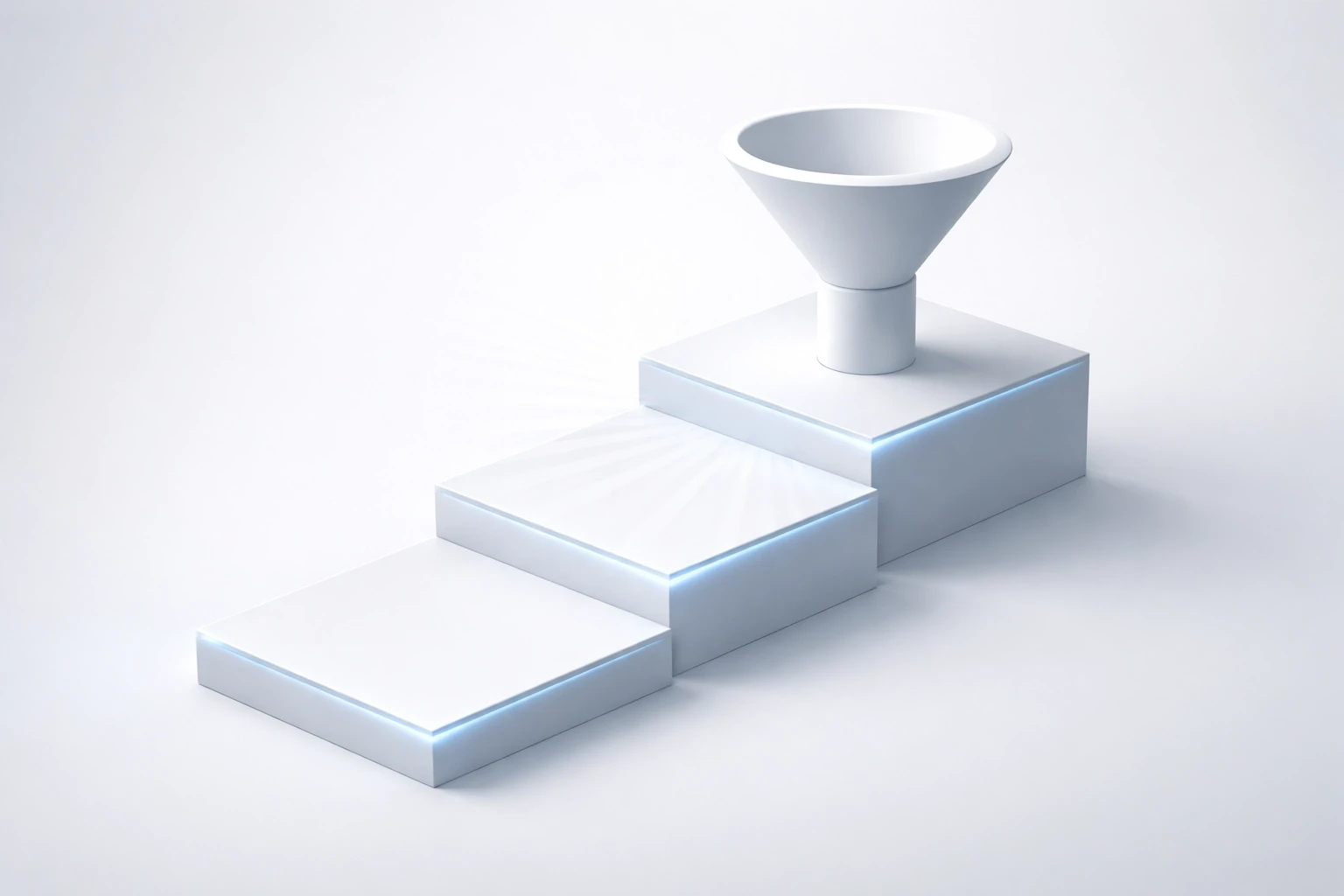 Monochrome conversion journey diagram with subtle blue highlights