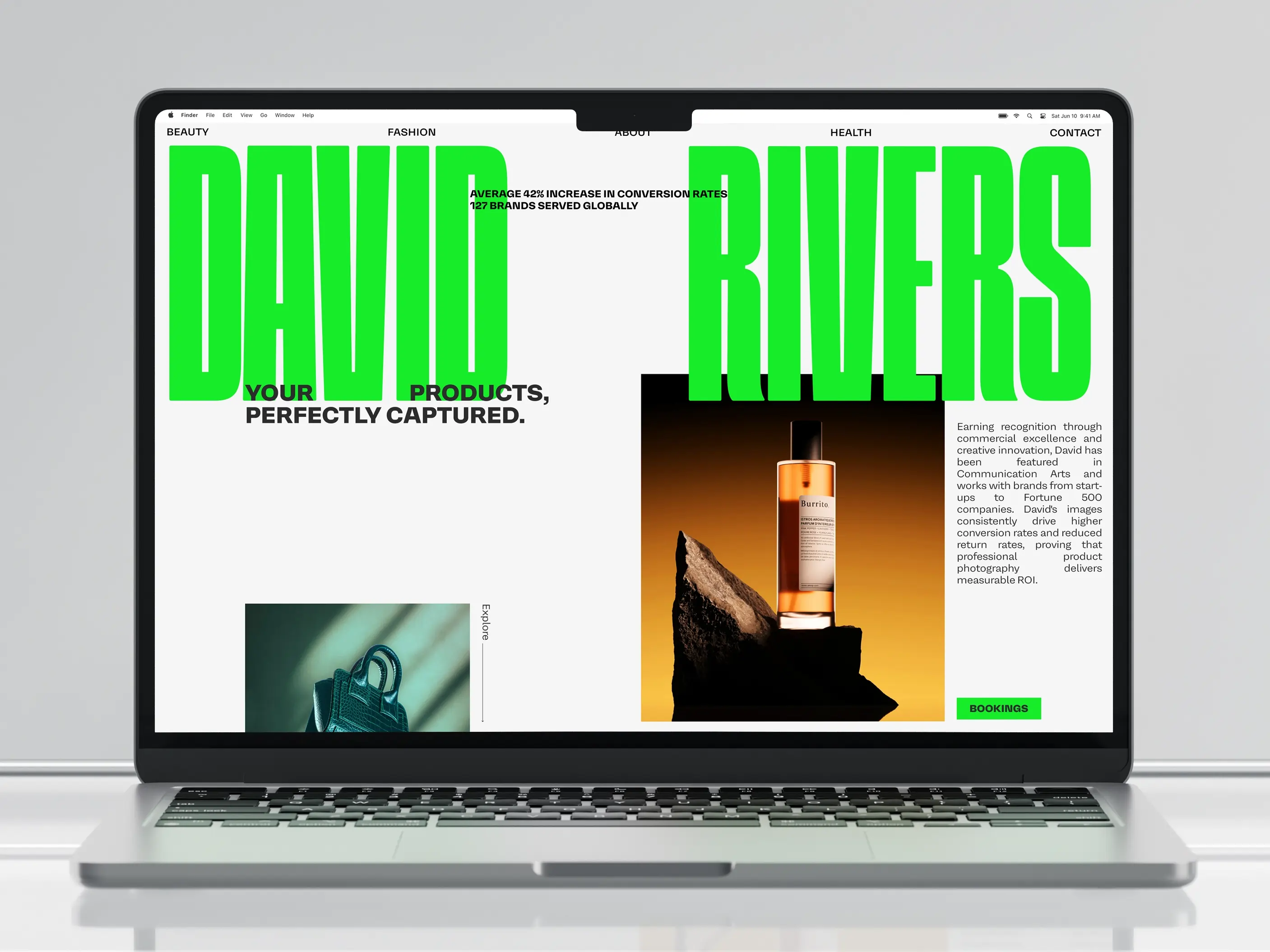 advertising photography website design