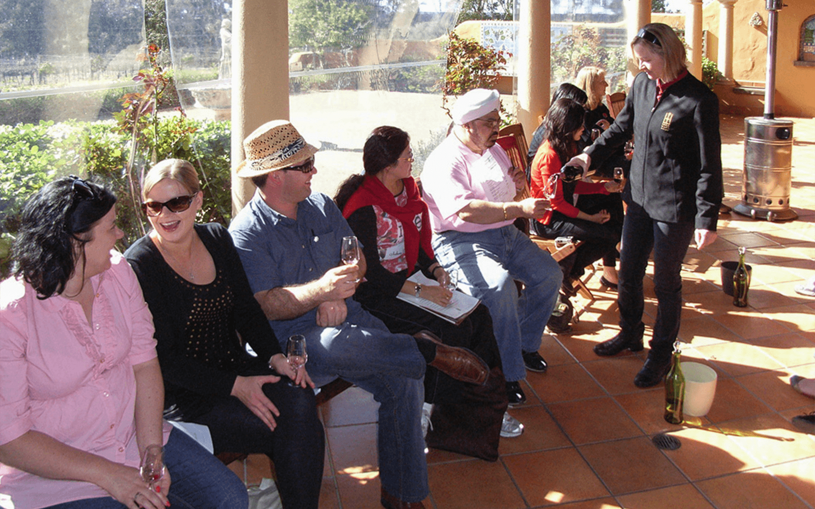 Tour group tasting wine at Hunter Valley