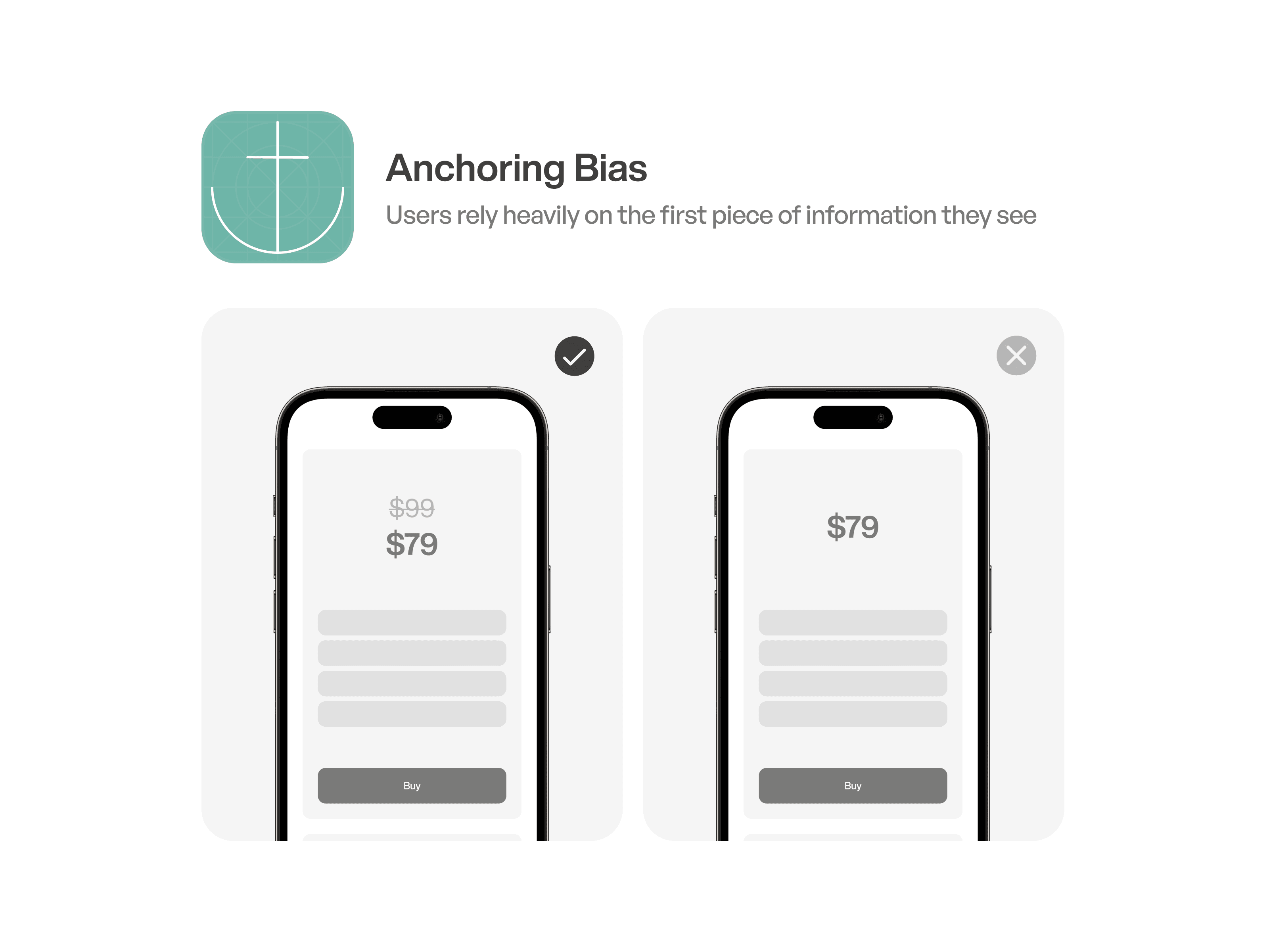 Anchoring Bias UI example