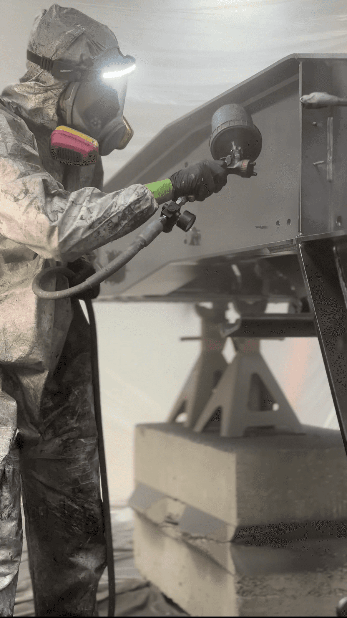 Rochester Sandblasting & Painting, Painting Lowboy trailer