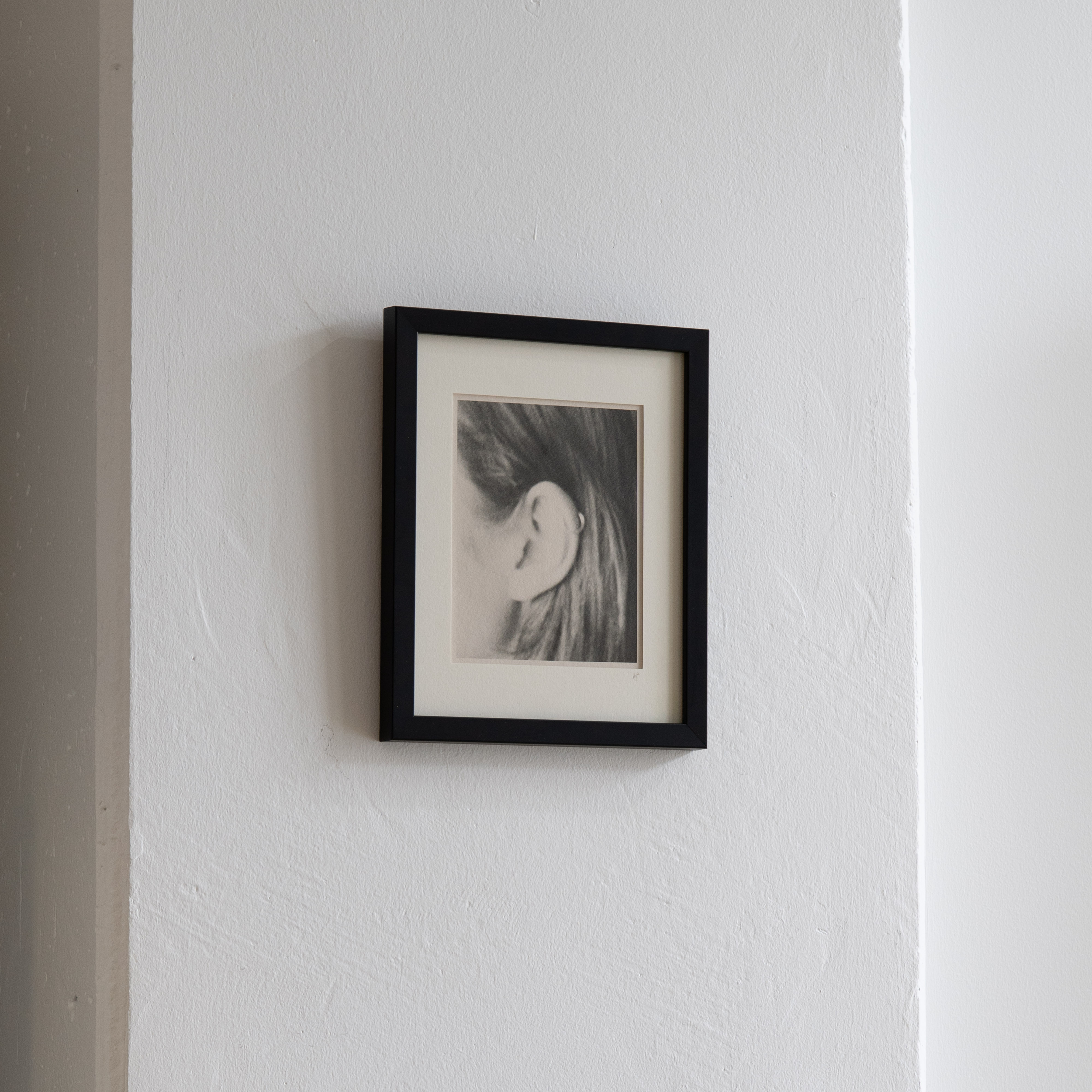 Darkroom prints drying on wire racks