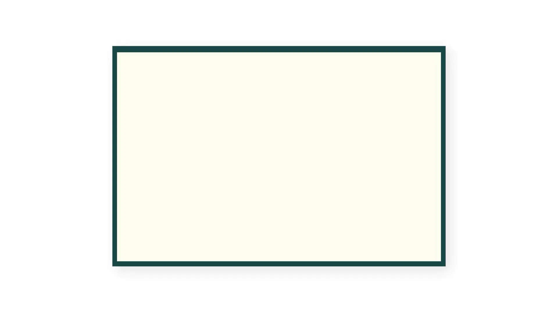 Ein Bild von einem beigen Rechteck mit einem dunkelgrünen Rahmen.