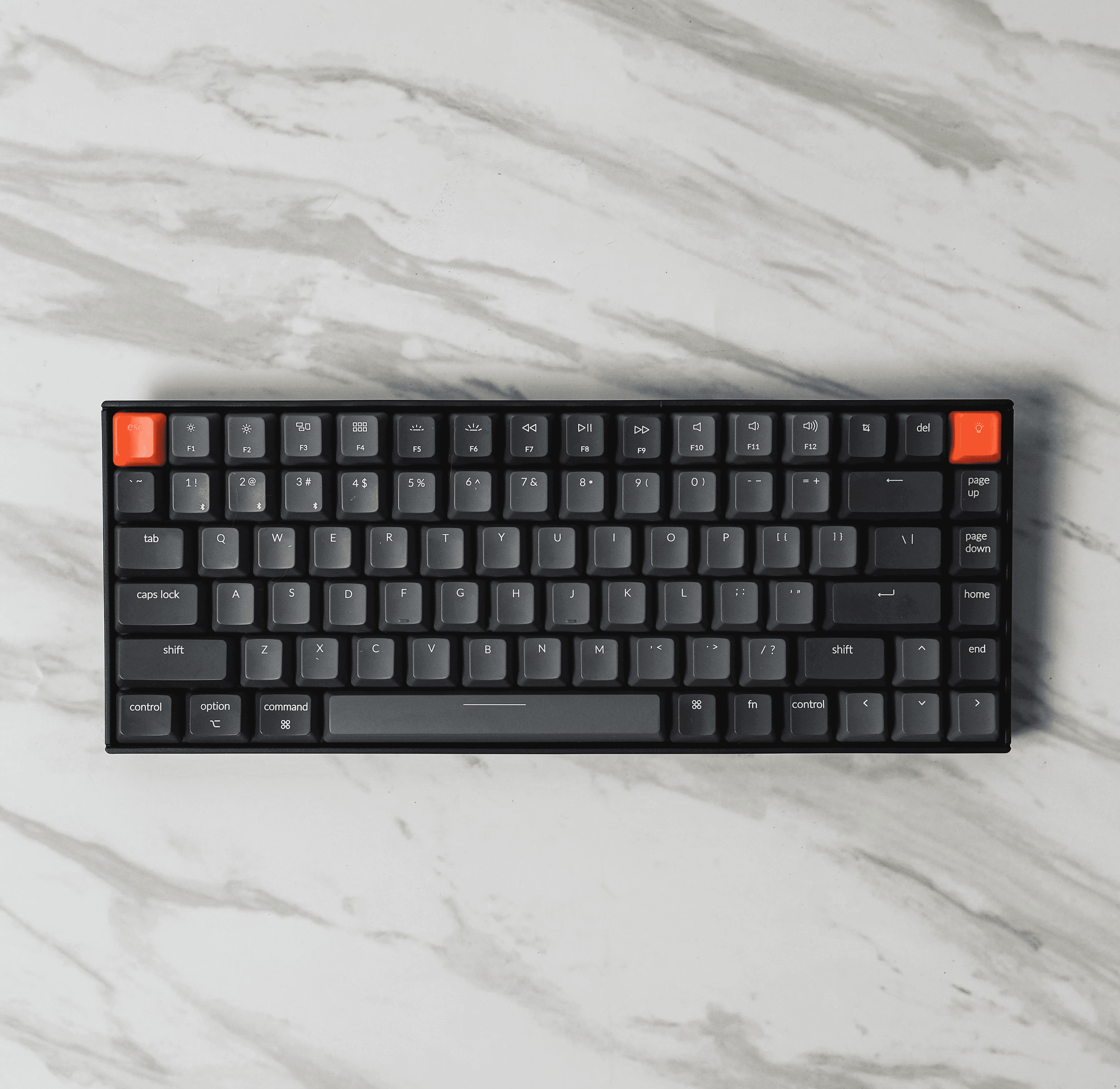 black and orange computer keyboard
