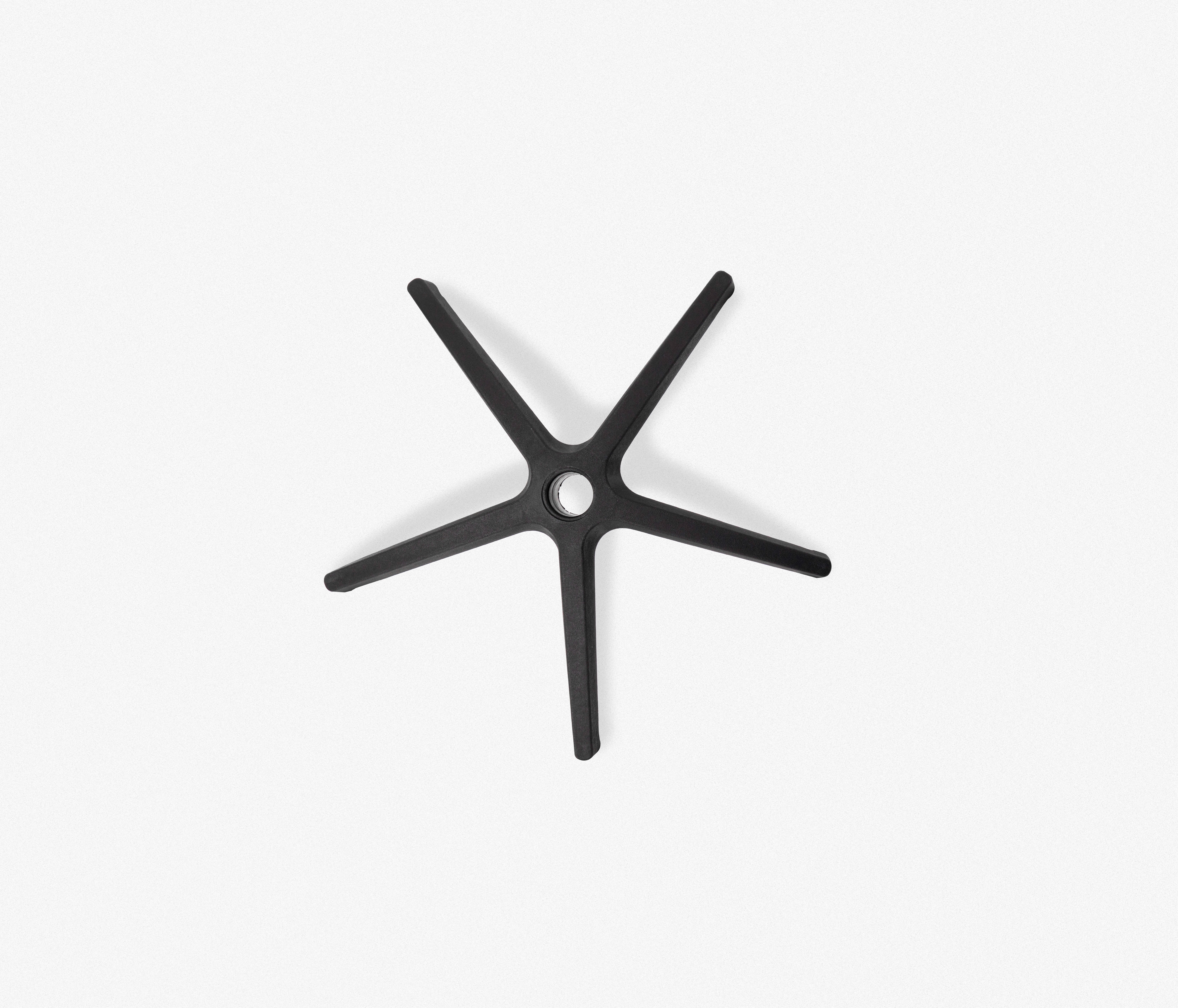 A modern ergonomic office chair with a mesh back, adjustable armrests, and a rolling base.