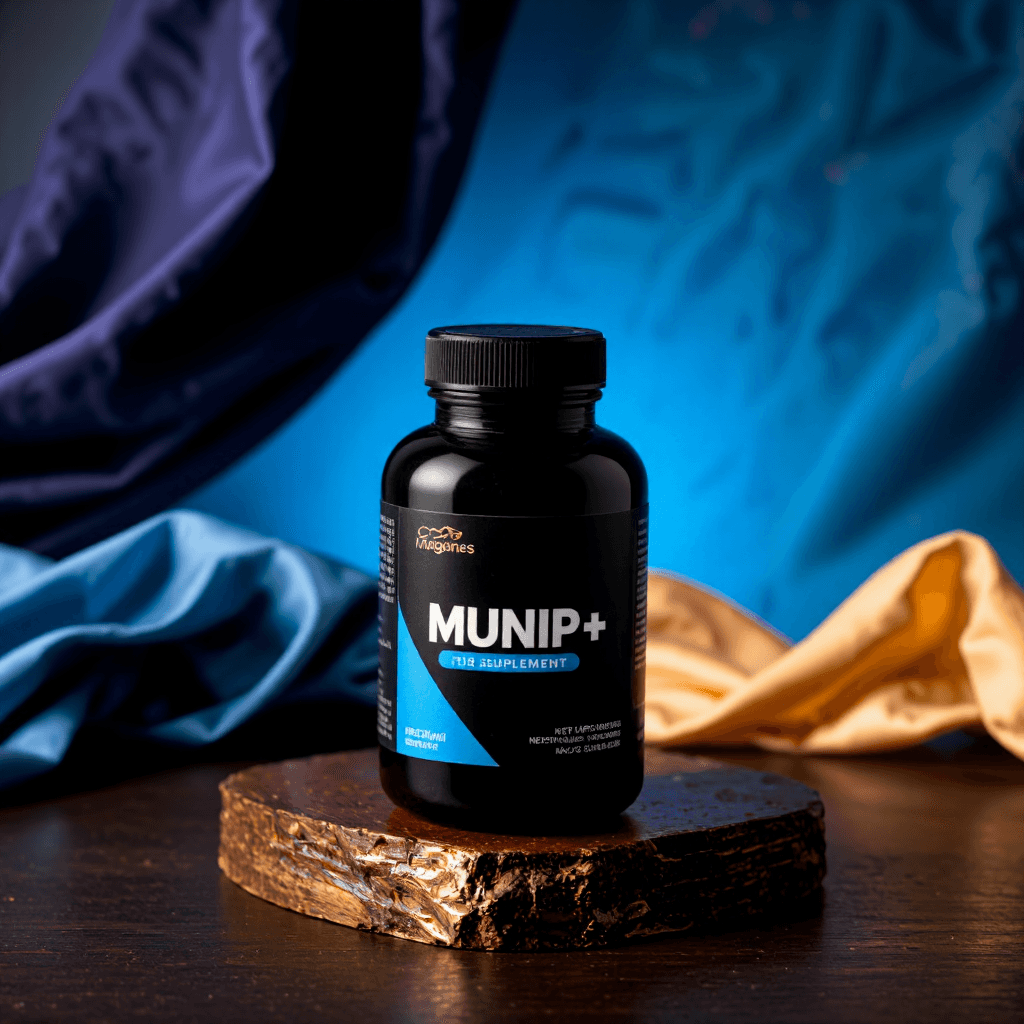product photography of a bottle of dietary supplement capsules