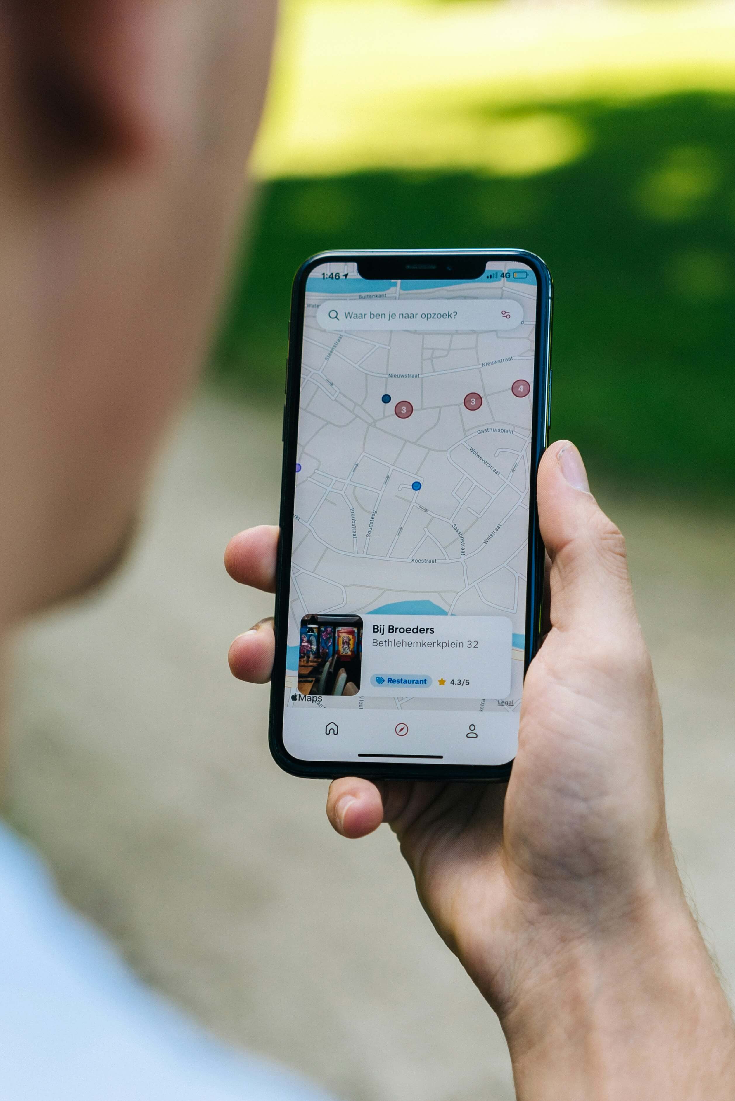Mobiele telefoon met Google Maps