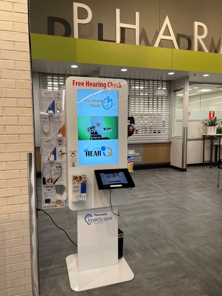 Historical pharmacy hearing-check kiosk