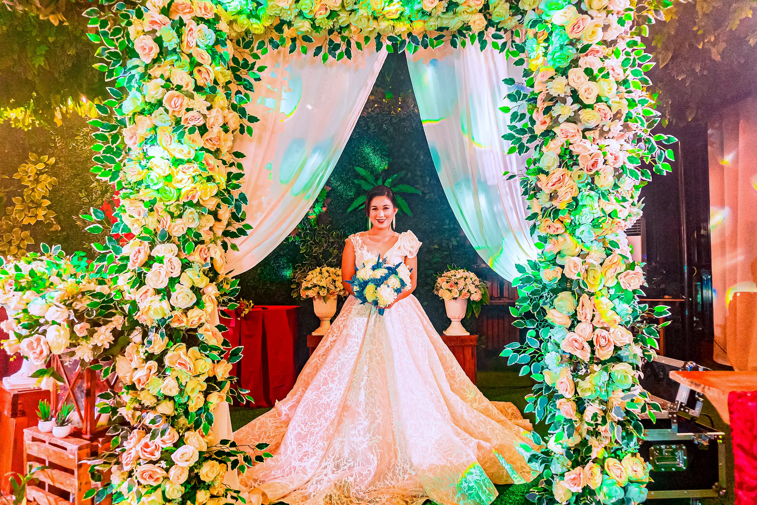 Sky Garden wedding setup with Taal Lake view at Lazuri Tagaytay