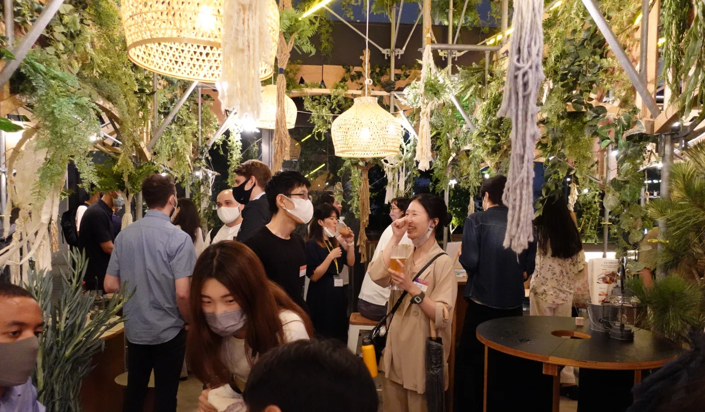 Creatives having a good time at a Creative Tokyo meetup event in Shibuya