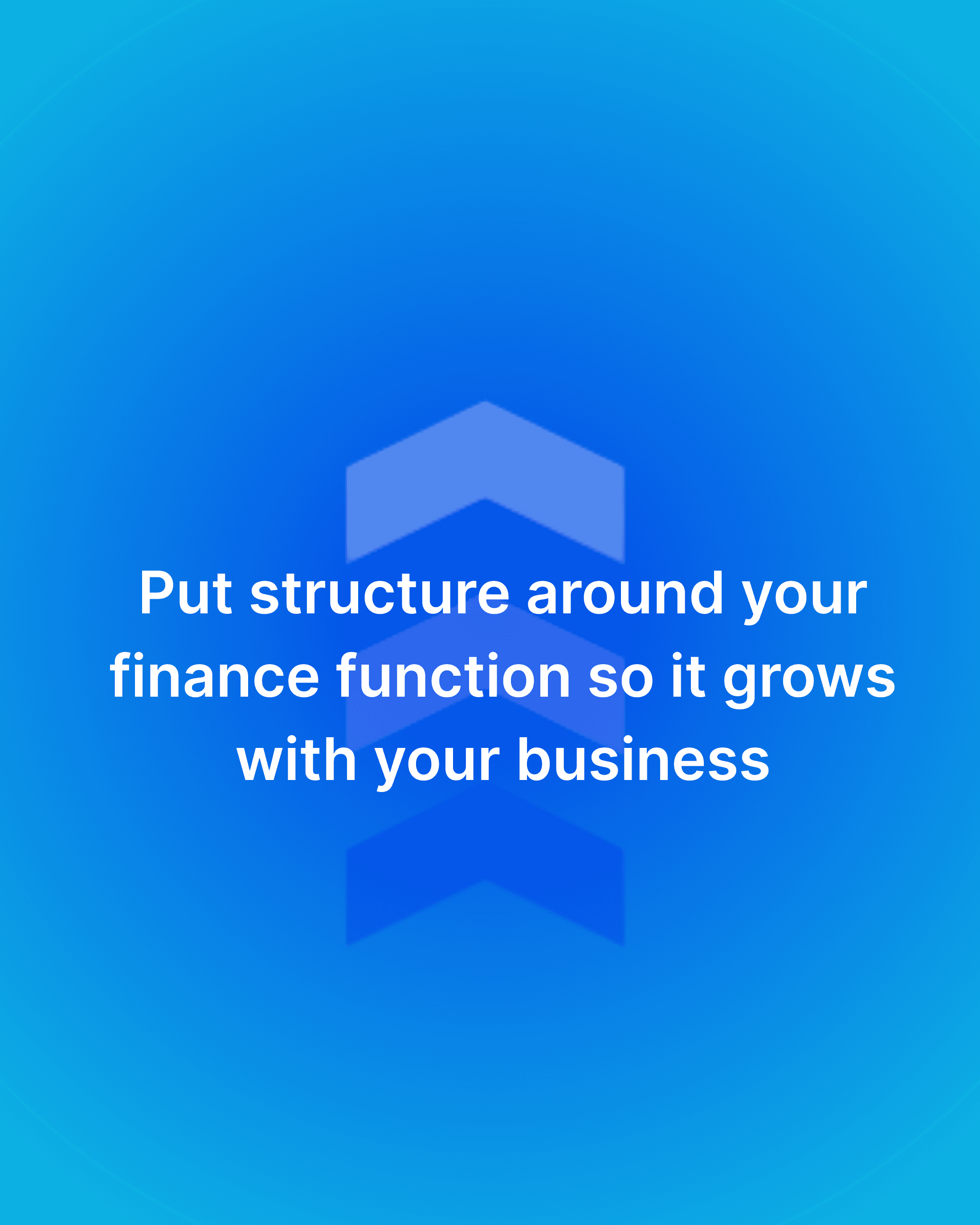 Arrow icon with message about scaling your finance function to grow with your startup