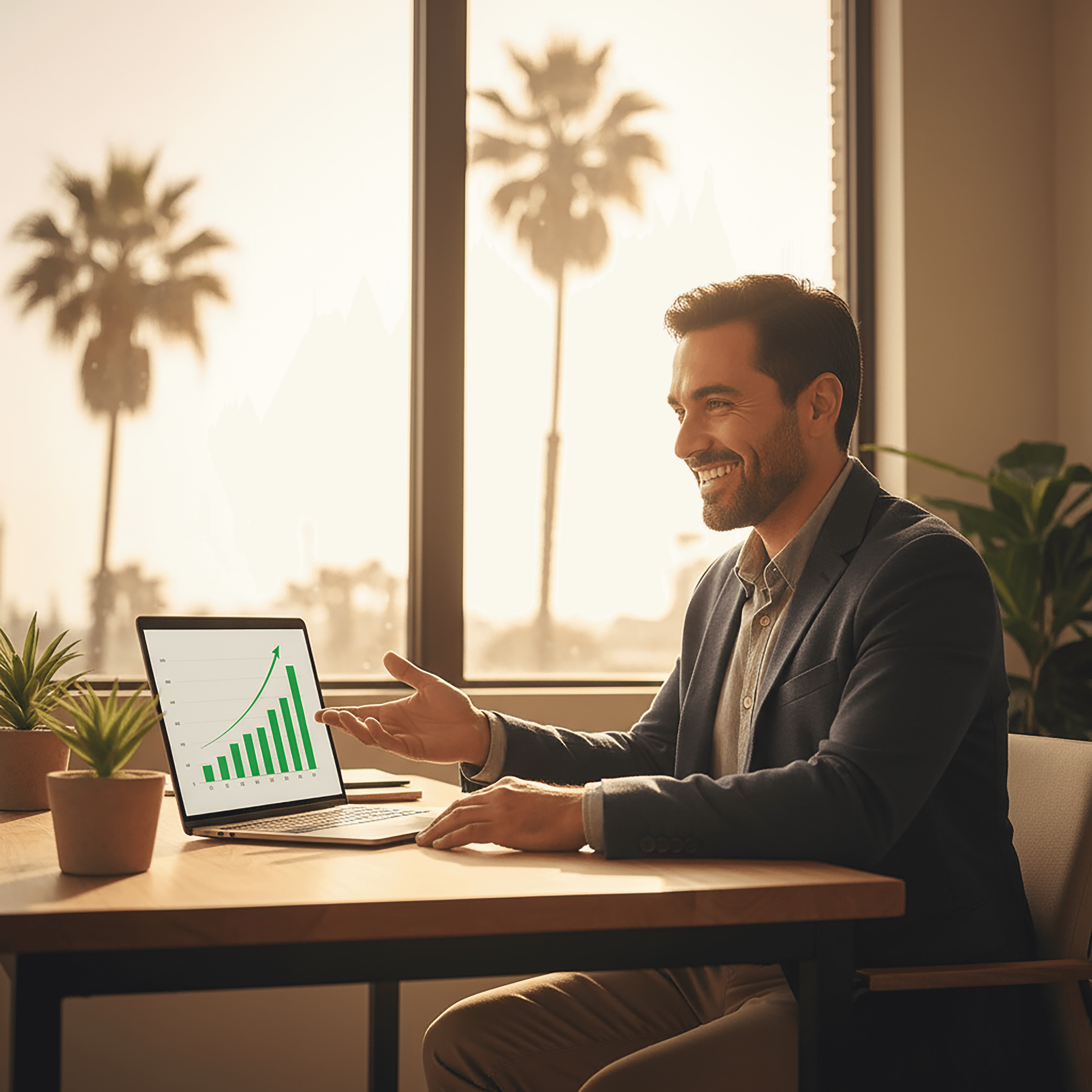 business owner viewing positive results with a top facebook ads agency.png