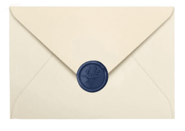 Academic writing sample represented by an envelope with a blue wax seal