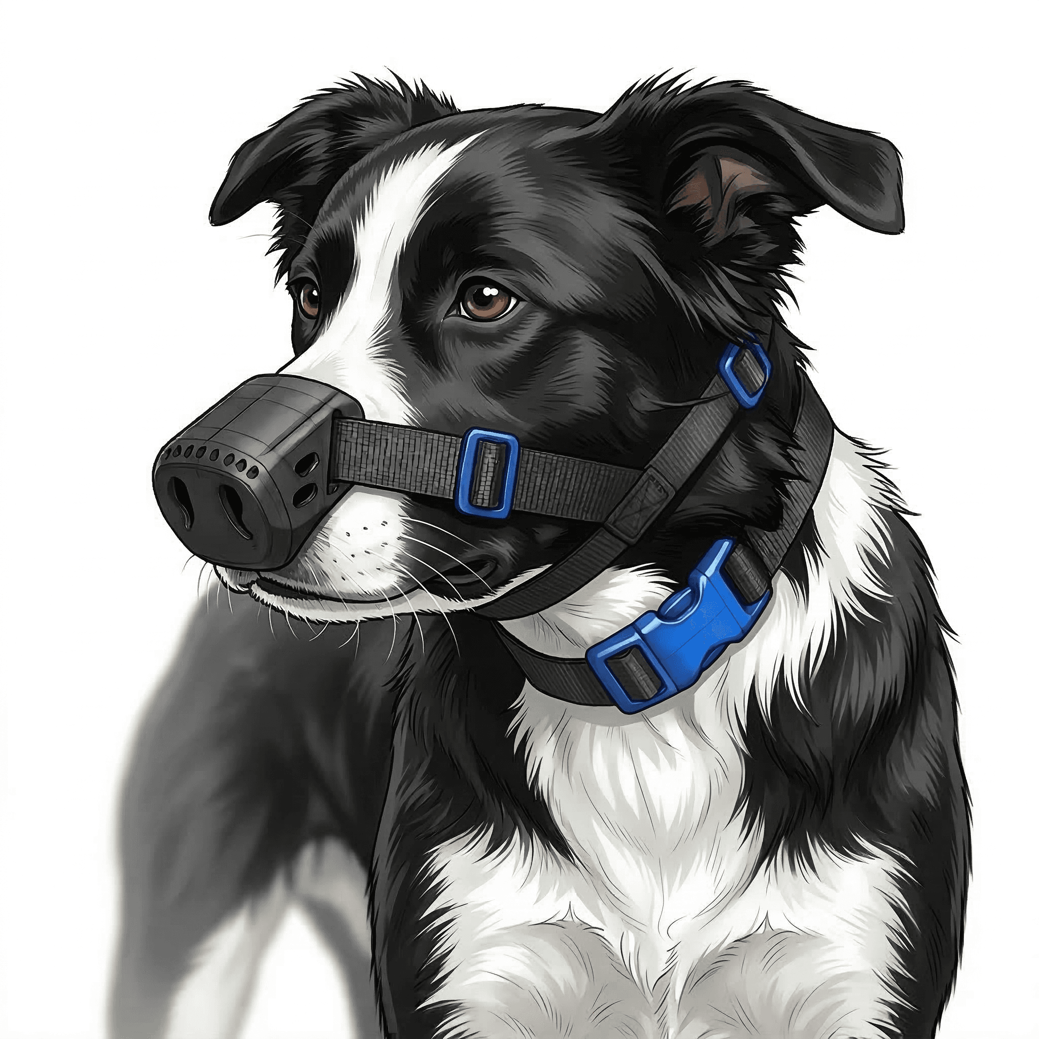 Border Collie wearing SnoutCover