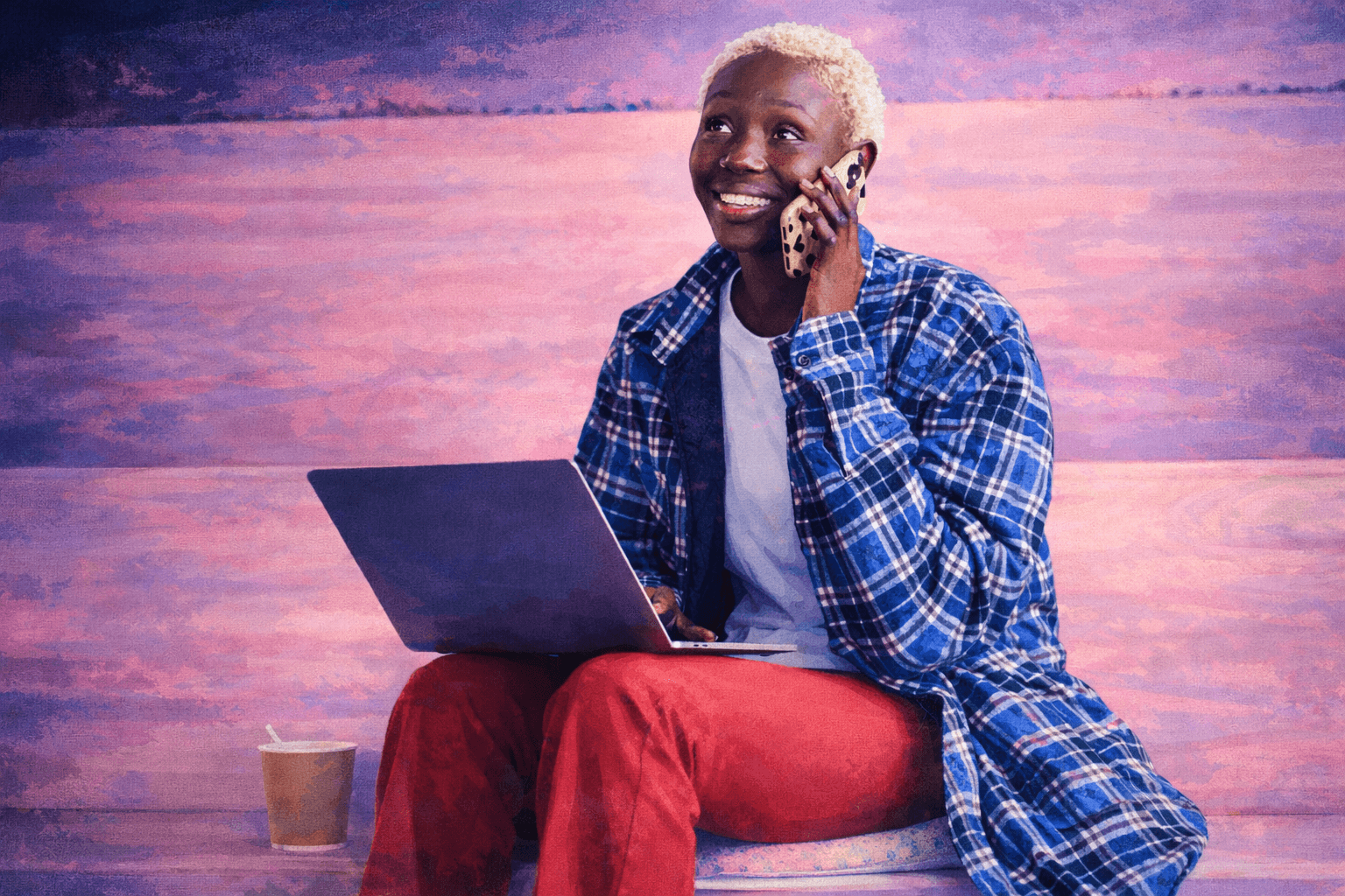 Working woman speaking on phone