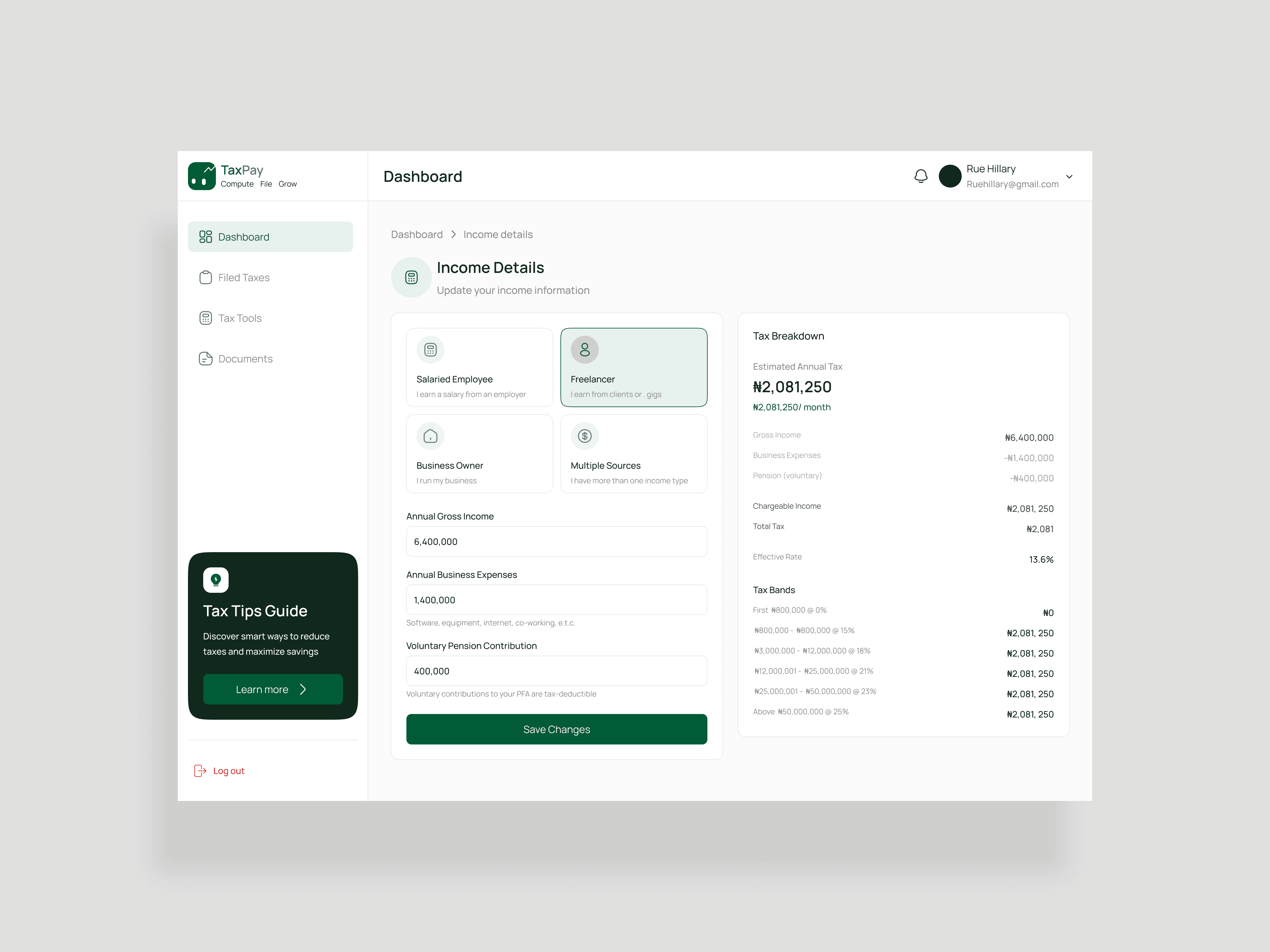 Website mockups