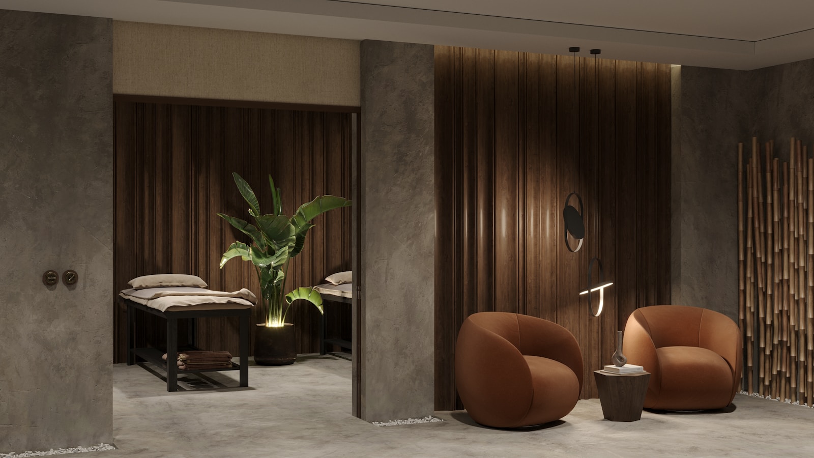 Private treatment space for a couple massage