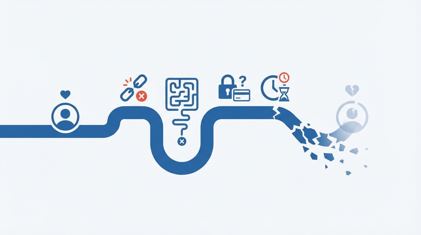 What Customers Feel When Friction Spikes, and How Trust Erodes concept illustration - RadMedia