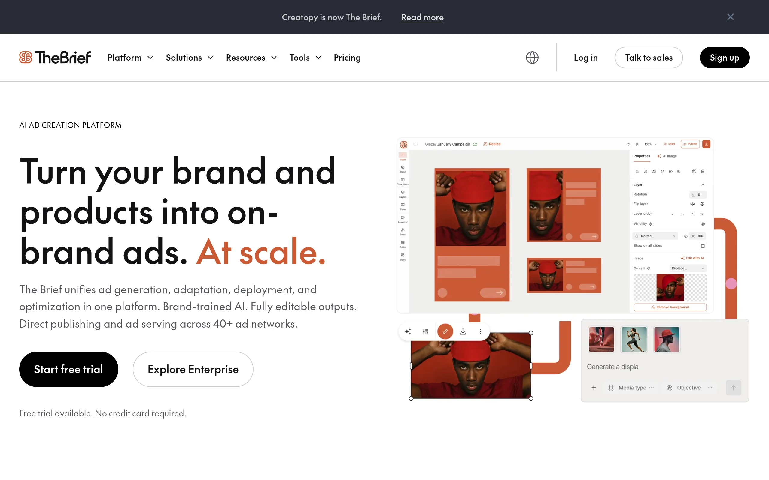 The Brief homepage screenshot