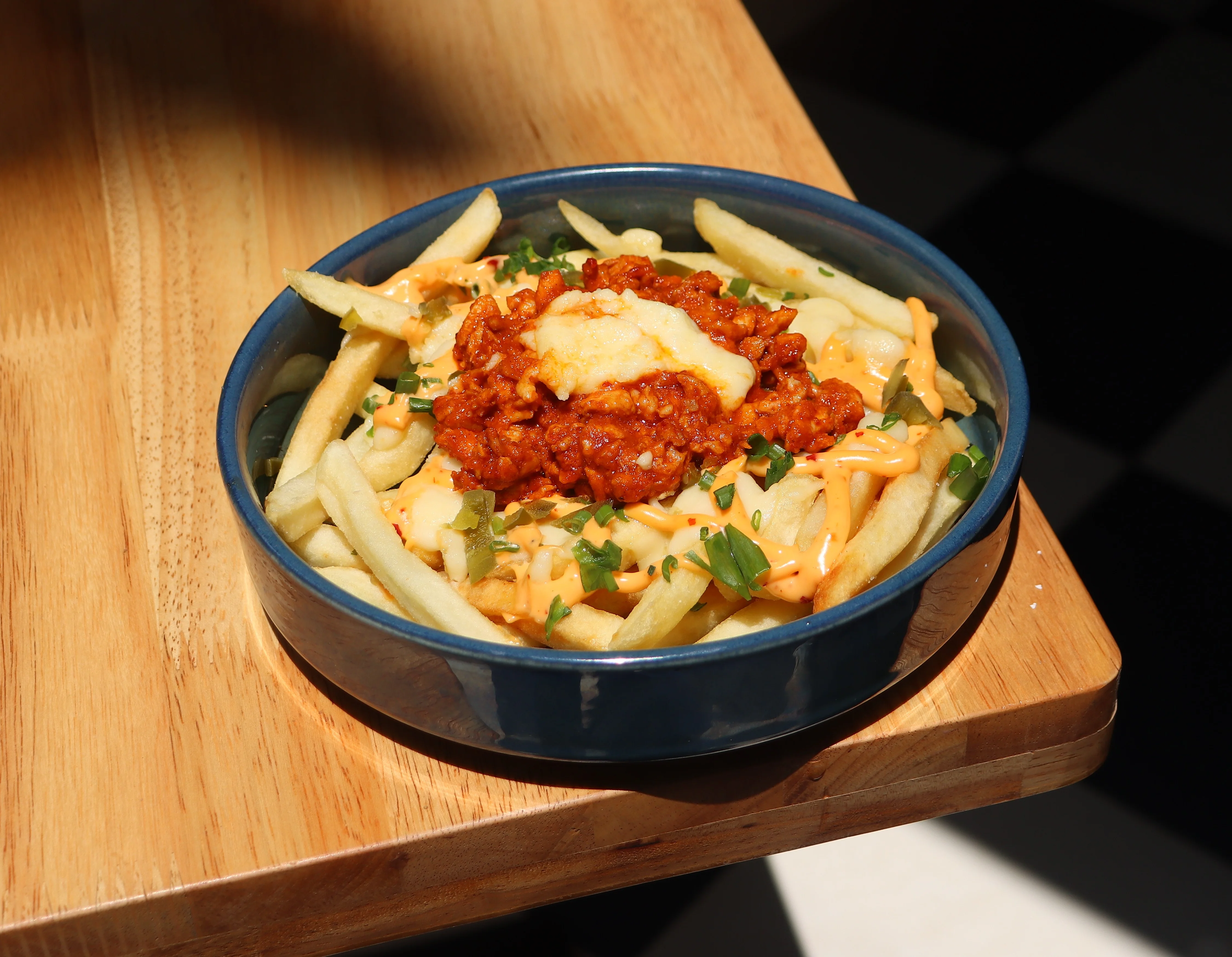 Chicken cheesy fries at Bungeo