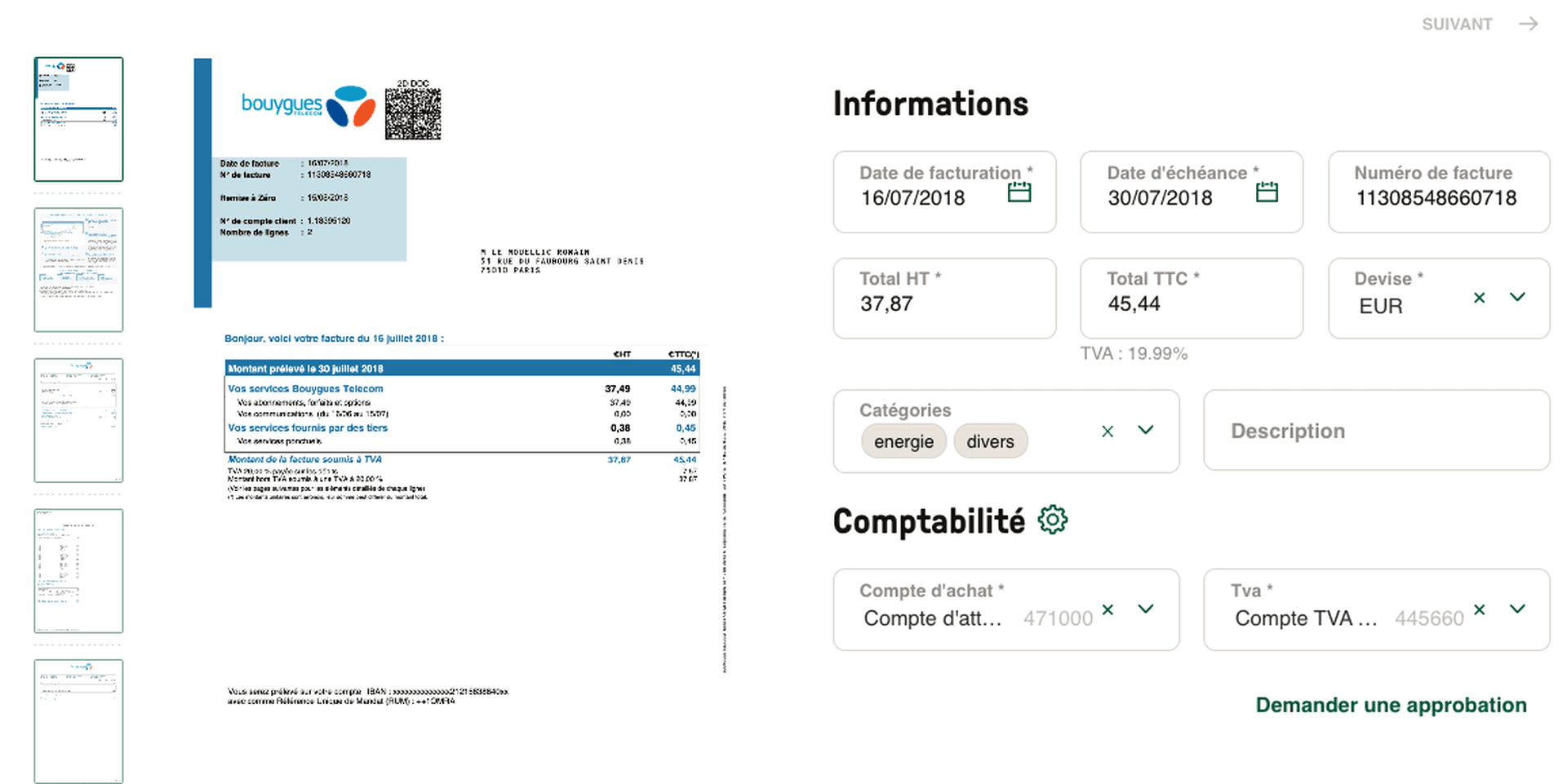 Contrôle facture fournisseur