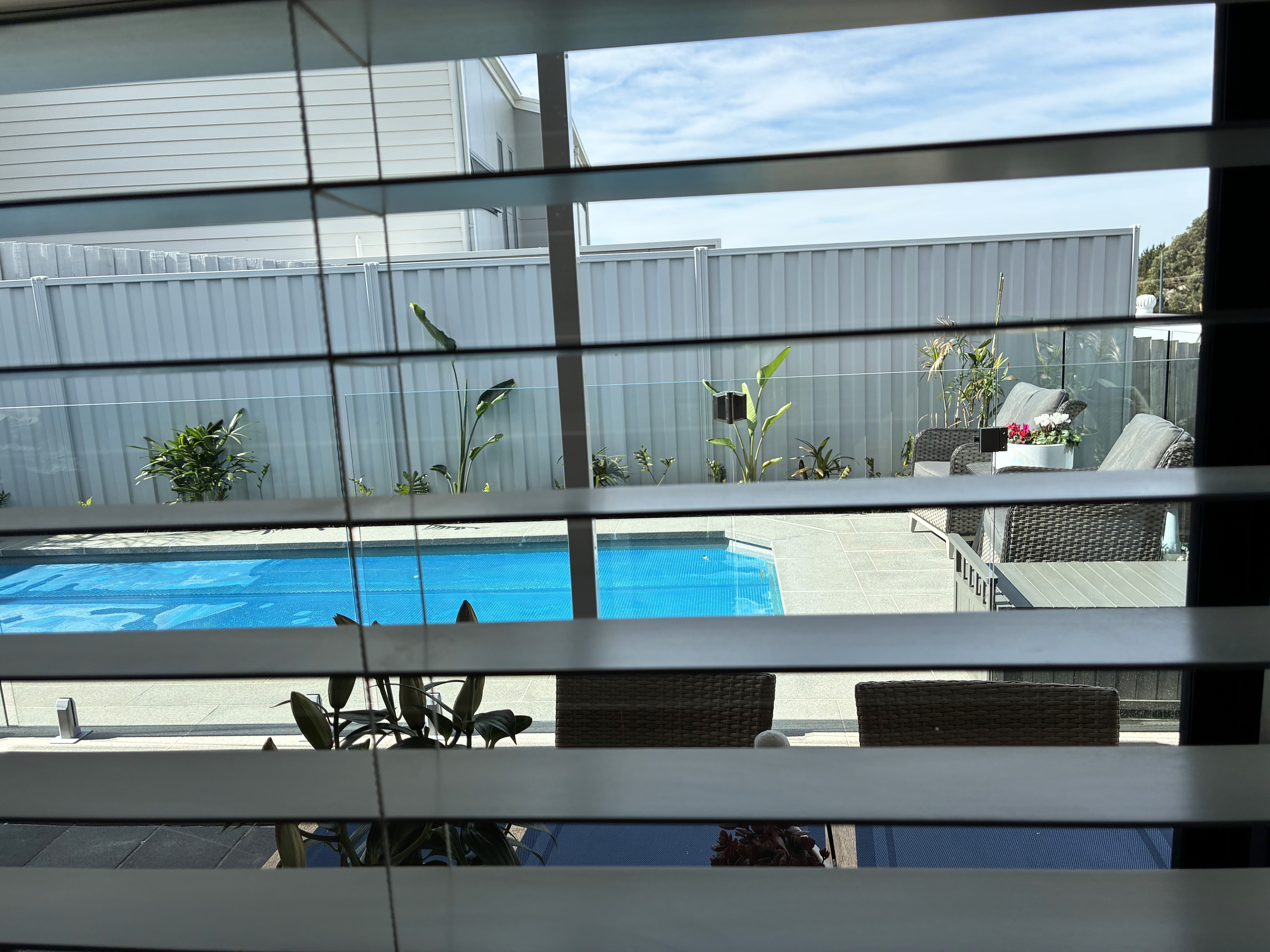 Glass pool fencing being installed