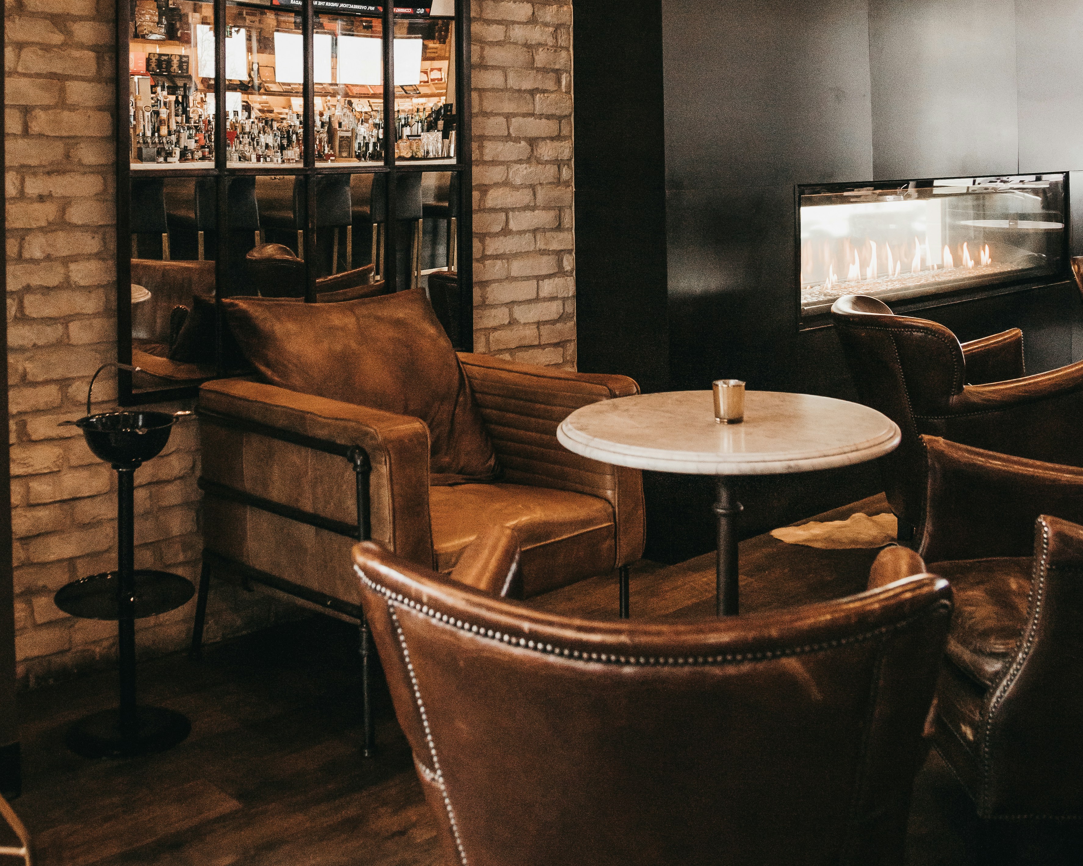 An image of the cigar lounge at night