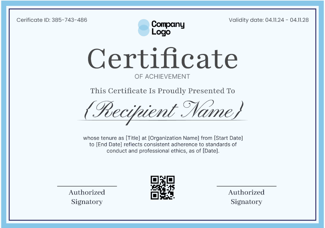 Good Standing Certificate