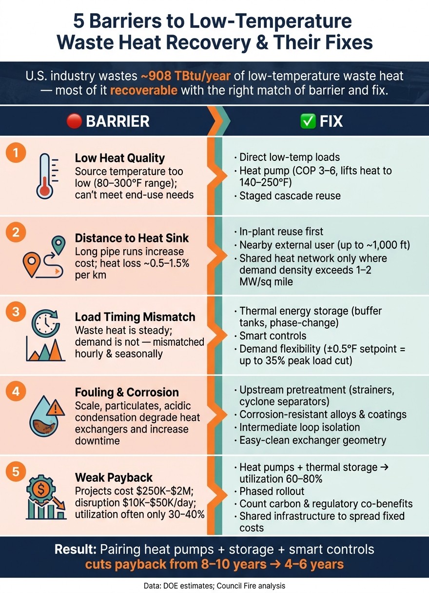 5 Barriers to Low-Temperature Waste Heat Recovery & Their Fixes