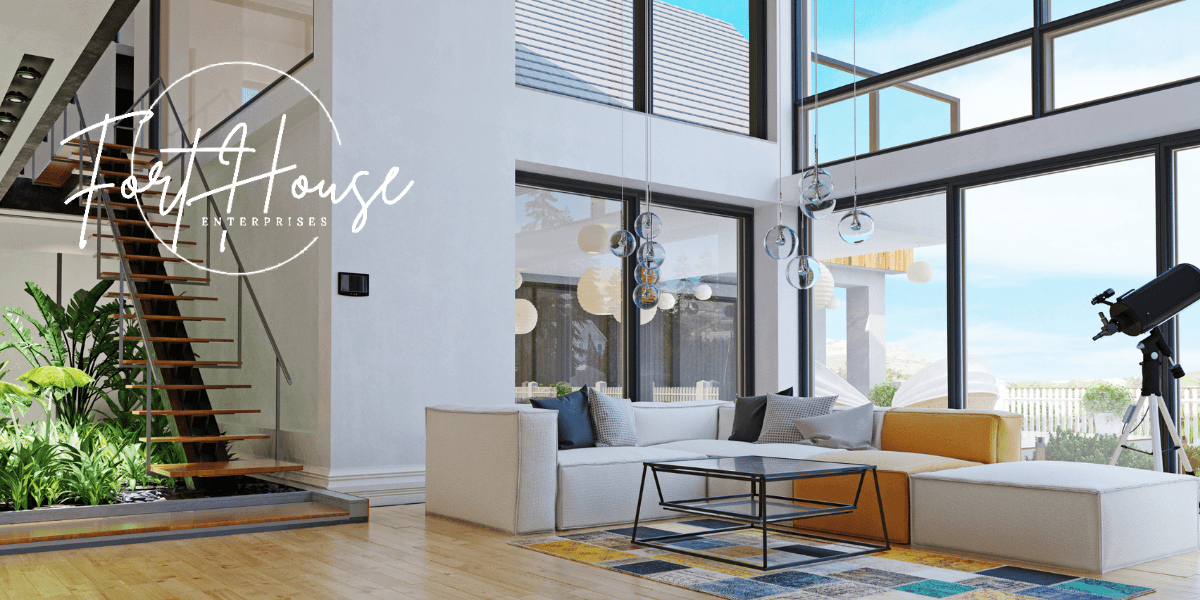 Modern office space with a view, showcasing Fort House Enterprises’ commitment to transparent, client-first business lending solutions.