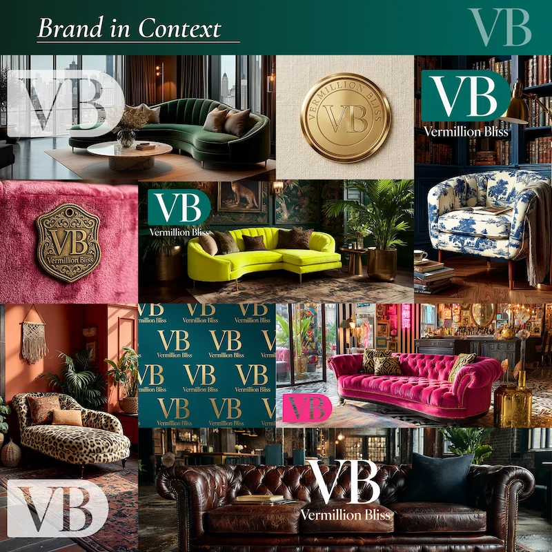 Vermillion Bliss brand collage