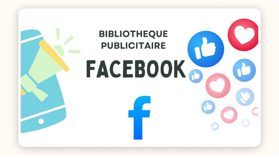 Illustration bibliothèque publicitaire Facebook