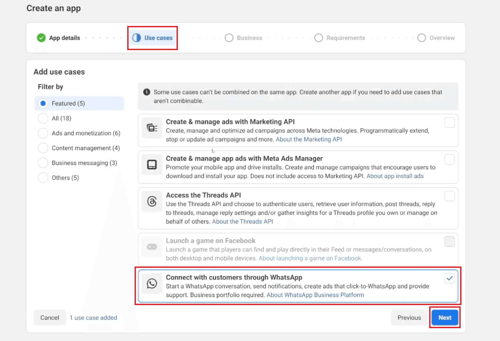 2nd step of create an app