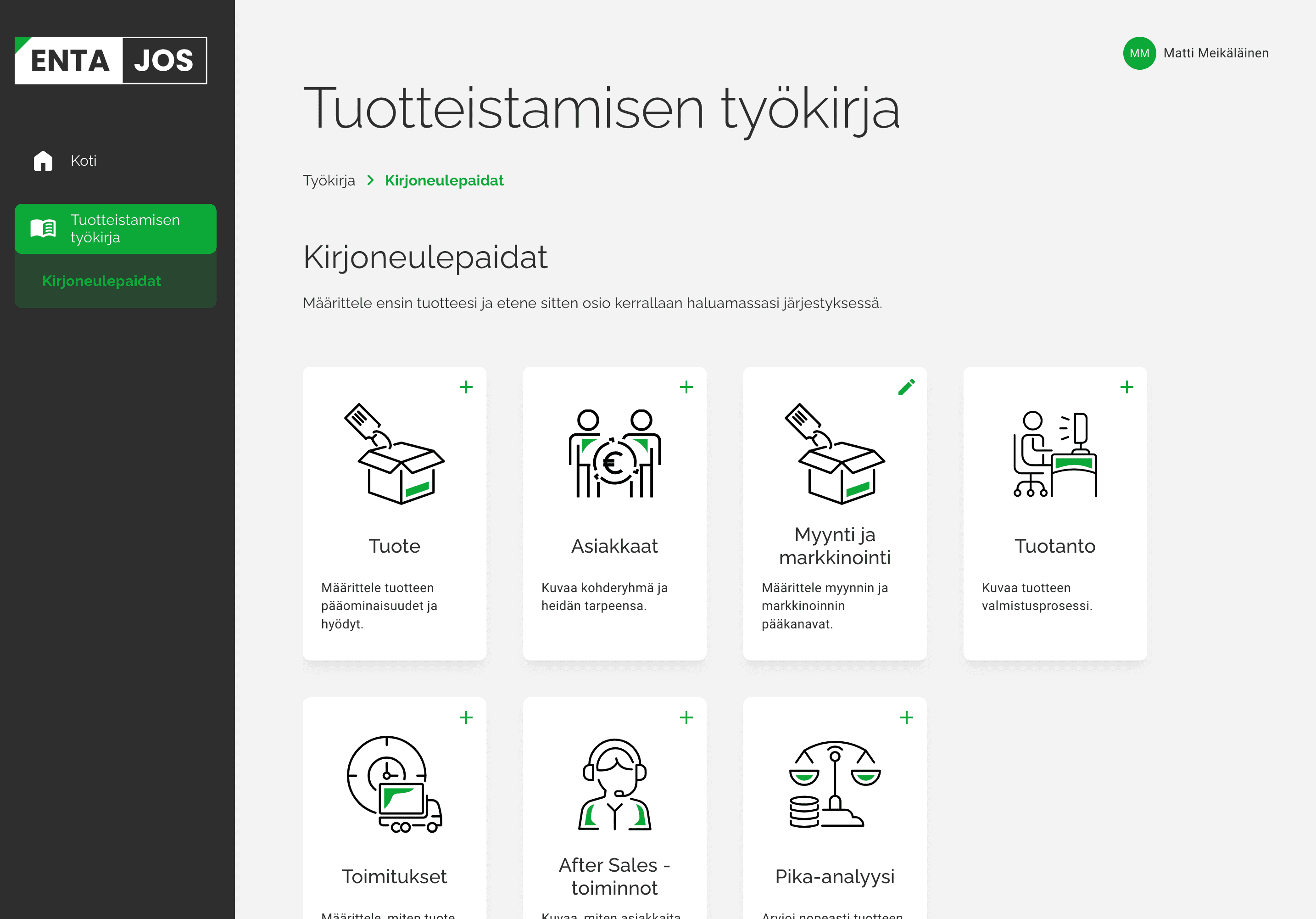 Mindhive ESYK EntäJos-tuotteistamisalusta