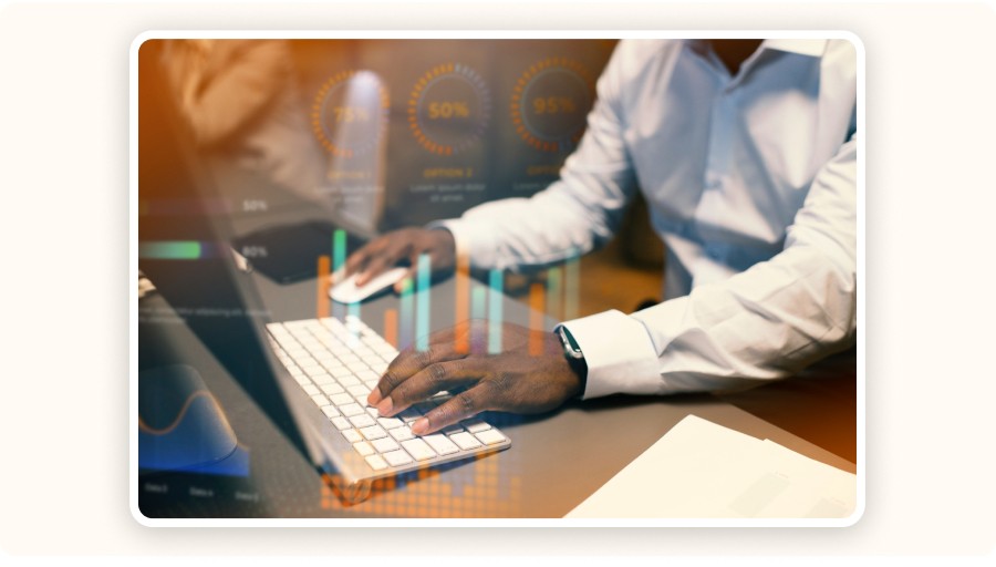 Person typing on a laptop keyboard