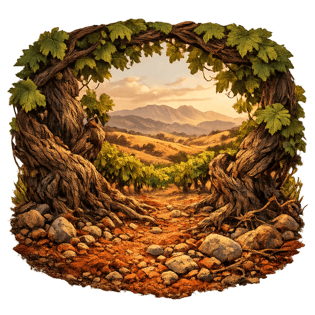 Detailed graphic of the Cauquenes wine region.