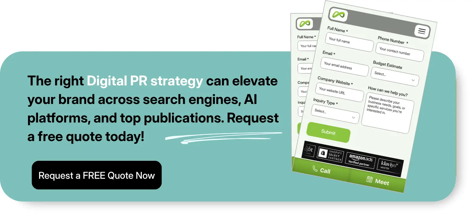 Call-to-action to request a free quote