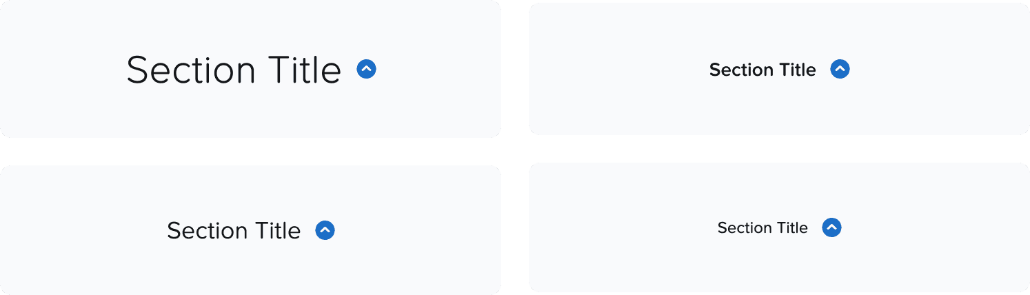 Four square with different font sizes