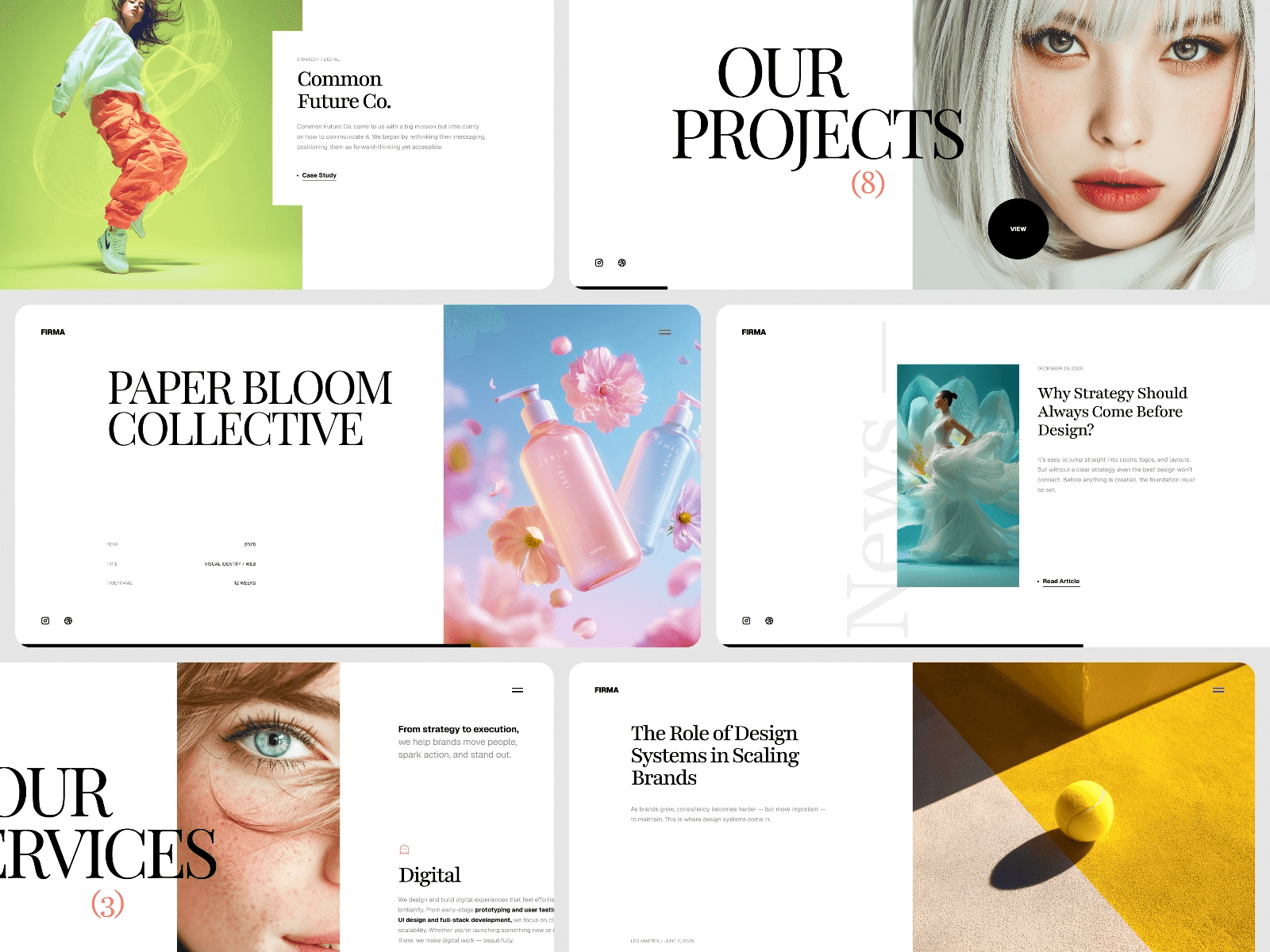 Firma Framer template projects and services design